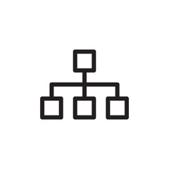 flat line hierarchy icon. Logo element illustration. hierarchy design. vector eps 10 . hierarchy concept. Can be used in web and mobile . thickness can be adjusted