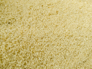 background of rice, cereal, staple food, white rice of small grains and poor quality