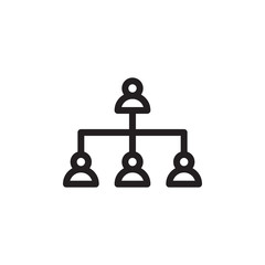 flat line hierarchy icon. Logo element illustration. hierarchy design. vector eps 10 . hierarchy concept. Can be used in web and mobile . thickness can be adjusted