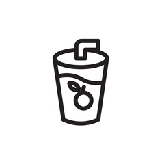 flat line juice icon. Logo element illustration. juice design. vector eps 10 . juice concept. Can be used in web and mobile .