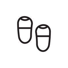 flat line slipper icon. Logo element illustration. slipper design. vector eps 10 . slipper concept. Can be used in web and mobile .