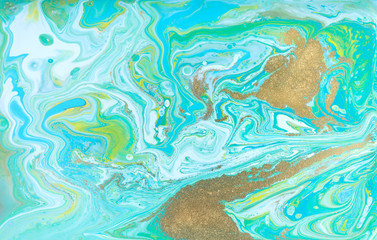Mixed colored paints background. Ocean ripple style summer pattern.