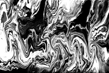 Black and white abstract background. Liquid marble pattern. Monochrome texture.