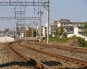 Fototapeta premium 線路と街