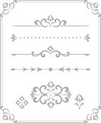 Vintage set. Floral elements for design monograms, invitations, frames, menus and labels. Graphic design of the website, cafes, boutiques, hotels, wedding invitations.