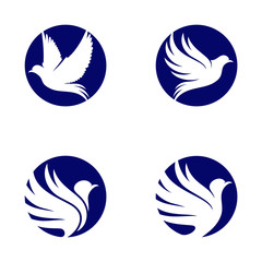 Set of Dove logo design concept vector. Bird logo template. Icon symbol. Illustration