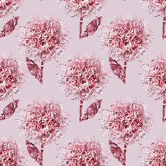 Glitter flowers seamless pattern