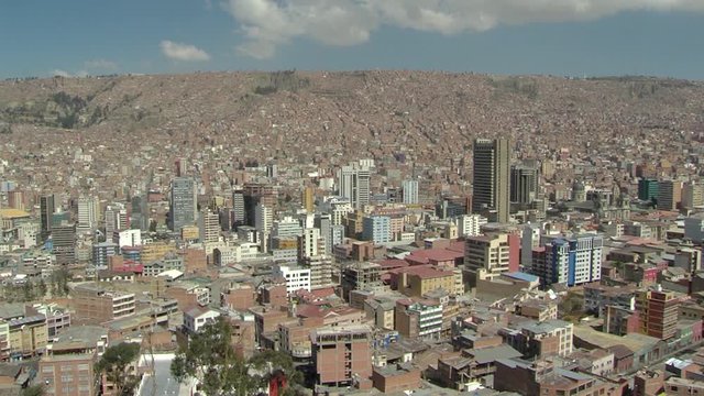 Aerial View of La Paz, Bolivia - High Altitude Capital City in the Andes Mountains