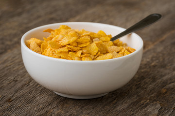 Bowl with cornflakes
