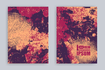Set of covers with grunge textures. Abstract Backgrounds. Vector illustration