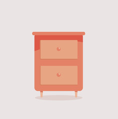 flat design vector illustration of cupboard icon isolated on white background