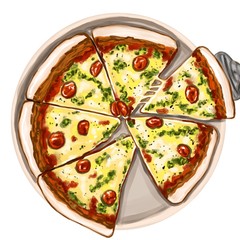 Pizza drawing in procreate
