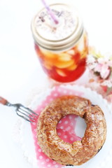 brown sugar filling in donut for breakfast image