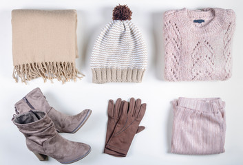 Women's clothing with personal accessories - winter season