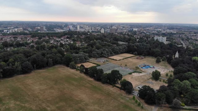 Aerial View Memorial Park Play Area And Coventry City, England
