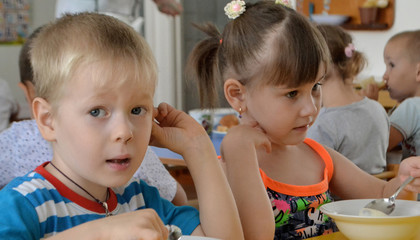 Pupils of the middle group of the village kindergarden 