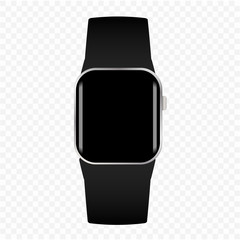 Black smart watch on an isolated background