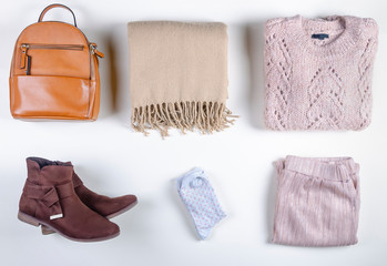 Women's clothing with personal accessories - winter season