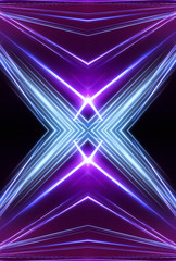 Fototapeta premium Ultraviolet abstract light. Diode tape, light line. Violet and pink gradient. Modern background, neon light. Empty stage, spotlights, neon. Abstract light.