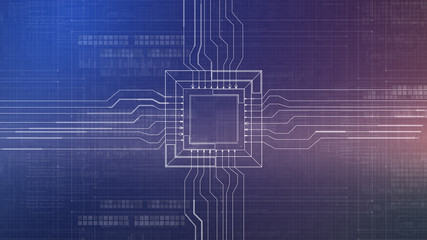 Digital Circuit Interface Abstract Background.