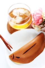 Japanese fish shaped confectionery, ayu fish filling cake