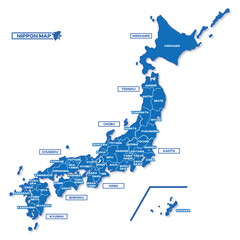 ニホン地図 シンプル青 都道府県名 Wall Mural Wallpaper Murals Suzumeclub ニホン地図 シンプル青 都道府県名 Wall Mural Wallpaper Murals Suzumeclub