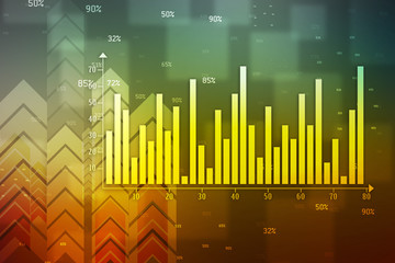 2d rendering Stock market online business concept. business Graph 