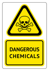 Dangerous chemicals sign, label ready to print