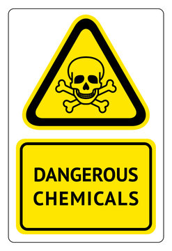 Dangerous chemicals sign, label ready to print
