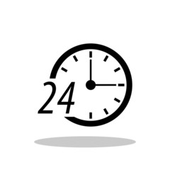 24 hour icon in flat style. 24 hour symbol for your web site design, logo, app, UI Vector EPS 10.