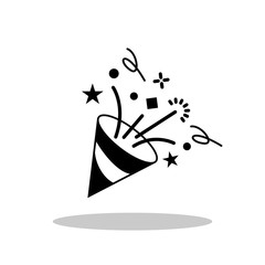 Celebration confetti icon in flat style. Celebration symbol for your web site design, logo, app, UI Vector EPS 10.