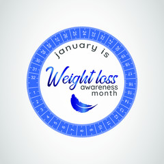Vector illustration on the theme of Weight loss awareness month of January.