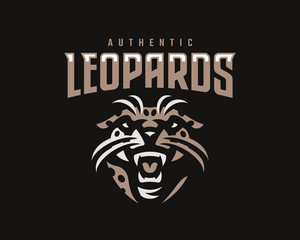Leopard modern mascot logo. Panther emblem design editable for your business. Vector illustration.
