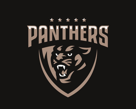 Panther modern mascot logo. Jaguar emblem design editable for your business. Vector illustration.