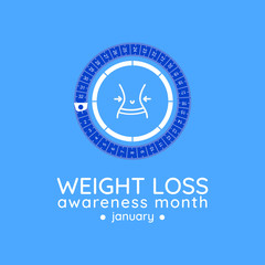 Vector illustration on the theme of Weight loss awareness month of January.