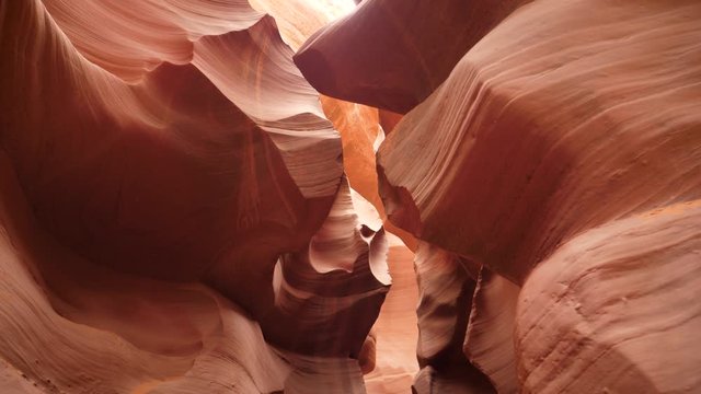 Antelope Slot Canyon With Wavy And Smooth Massive Sandstone Walls Orange Color