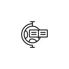 Reading around World, Globe Icon Vector
