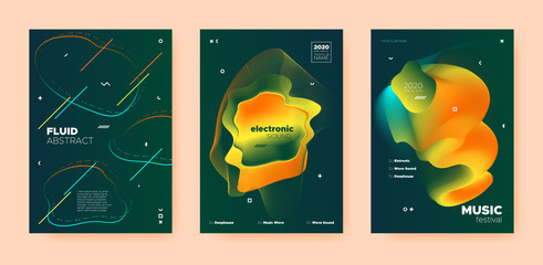 Electro Music Poster. Abstract Gradient Blend. 