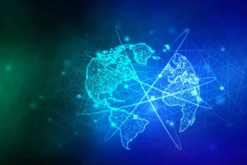 2d illustration world map abstract background