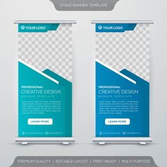 set of stand banner template design with minimalist concept