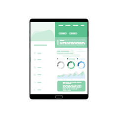 Web Design. Website template for tablet. Elements for tablet and web applications. User Interface UI and User Experience UX content organization. landing page, banner.