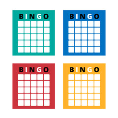 American bingo tickets for party. Brights festive templates with various backgrounds. Vector lottery cards. Ready for print