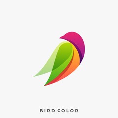 Modern Bird Colorful Illustration Vector Template