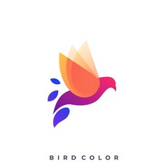 Modern Bird Colorful Illustration Vector Template