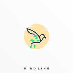 Bird Line Illustration Vector Template