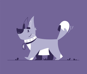 Cute little dog flat vector illustration