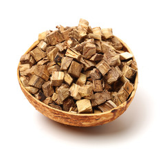 Root of kudzu vine,puerarin Isolated on a white background 