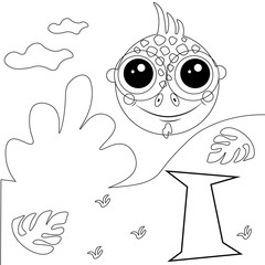 Сoloring, contour. Alphabet in pictures with animals. ABC