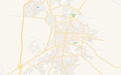 Printable street map of Acarigua, Venezuela