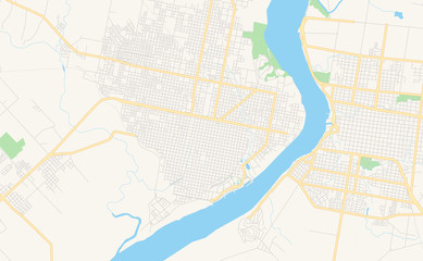 Printable street map of Concordia, Argentina